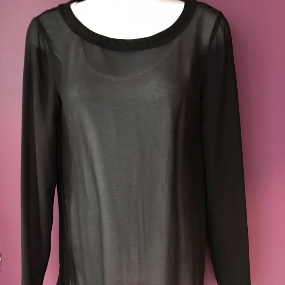 PURE DKNY Black Chiffon Blouse - NEVER WORN